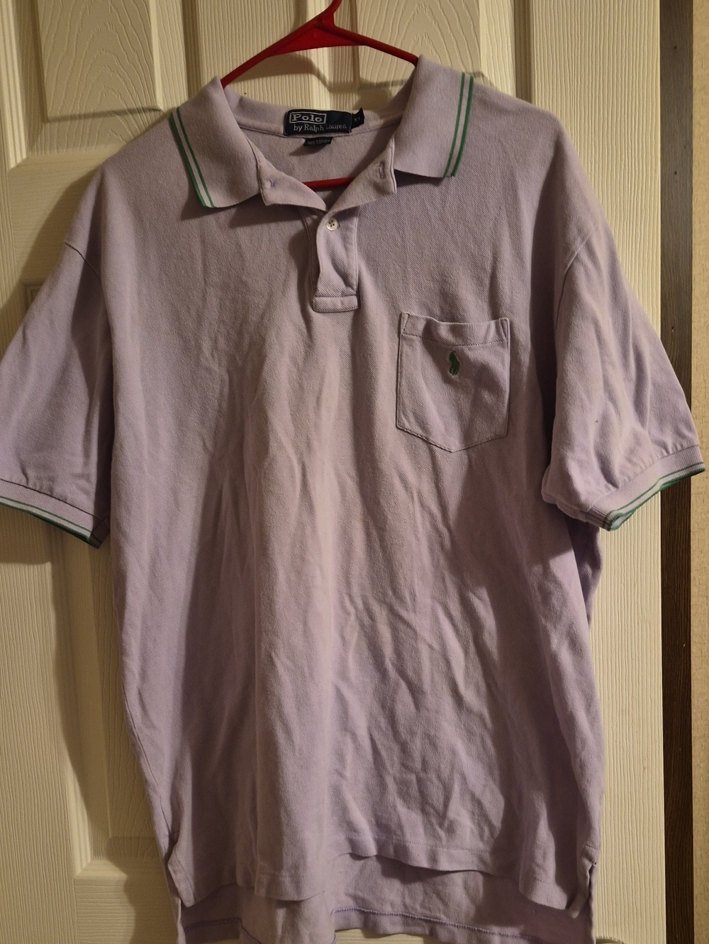Polo by Ralph Lauren Lavender Short-Sleeve Polo with Green Trim